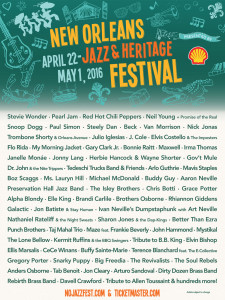 2016 Jazz Fest Lineup