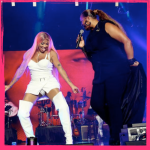 Pepa and Queen Latifah perfroming at 2018 Essence music Festival