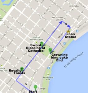 Krewe of Joan of Arc Parade route